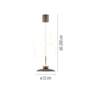 PURE MOON 2191-97 Brown 2xLED Pendant Light small 9