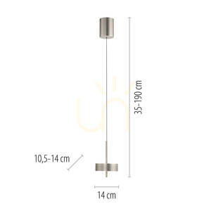 Q-ROTATE 2247-95 Silver 1xLED Pendant Light small 8