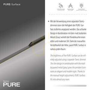 PURE SURFACE 2302-15 Gray 1xLED Pendant Light small 3