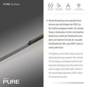 PURE SURFACE 2302-15 Gray 1xLED Pendant Light small 4