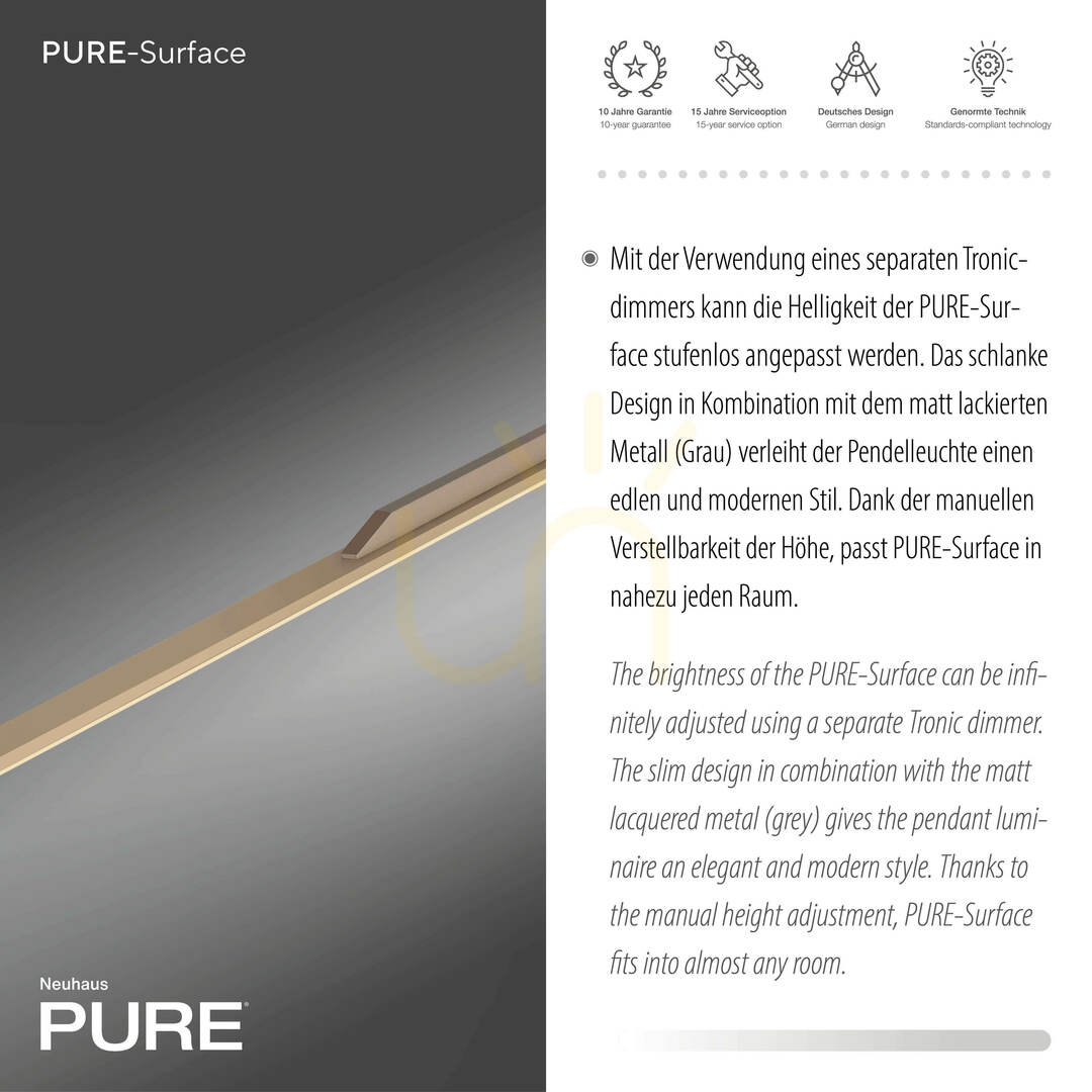 Show PURE SURFACE 2302-97 Brown 1xLED Pendant Light PURE SURFACE 2302-97 Brown 1xLED Pendant Light