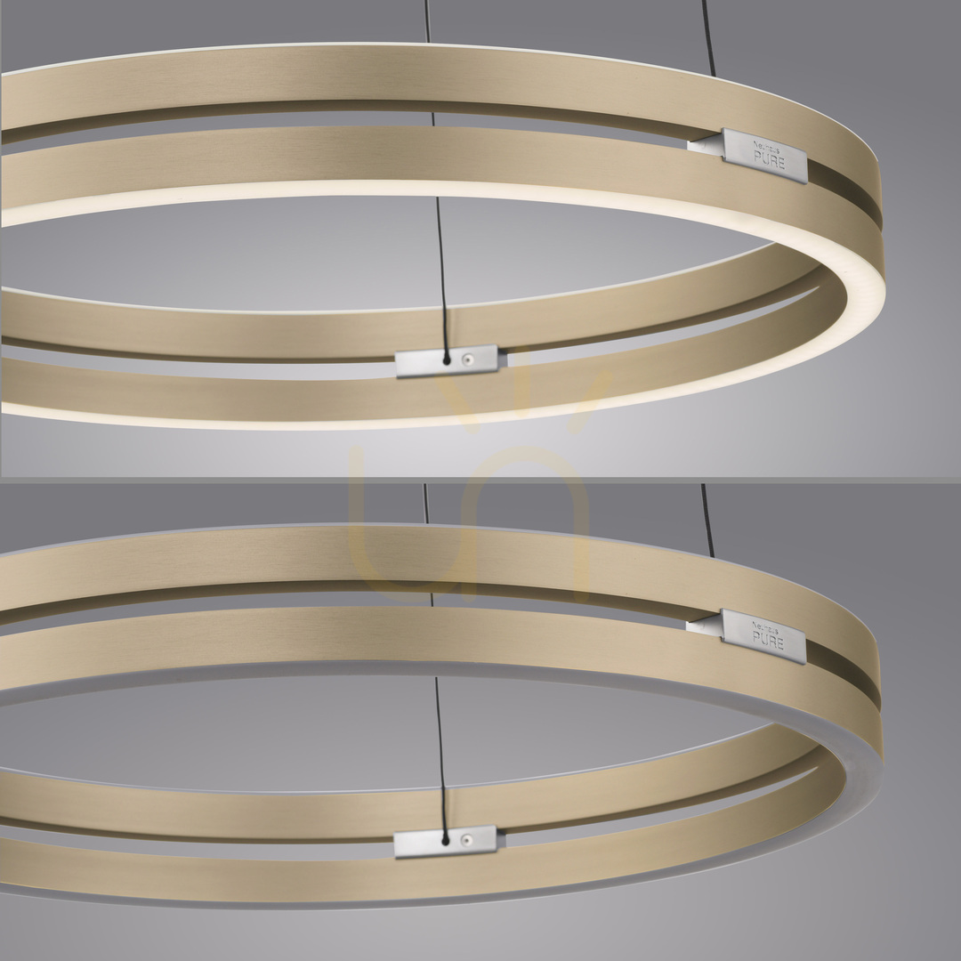 Check PURE E-LOOP 2550-60 Brass 2xLED Pendant Light PURE E-LOOP 2550-60 Brass 2xLED Pendant Light
