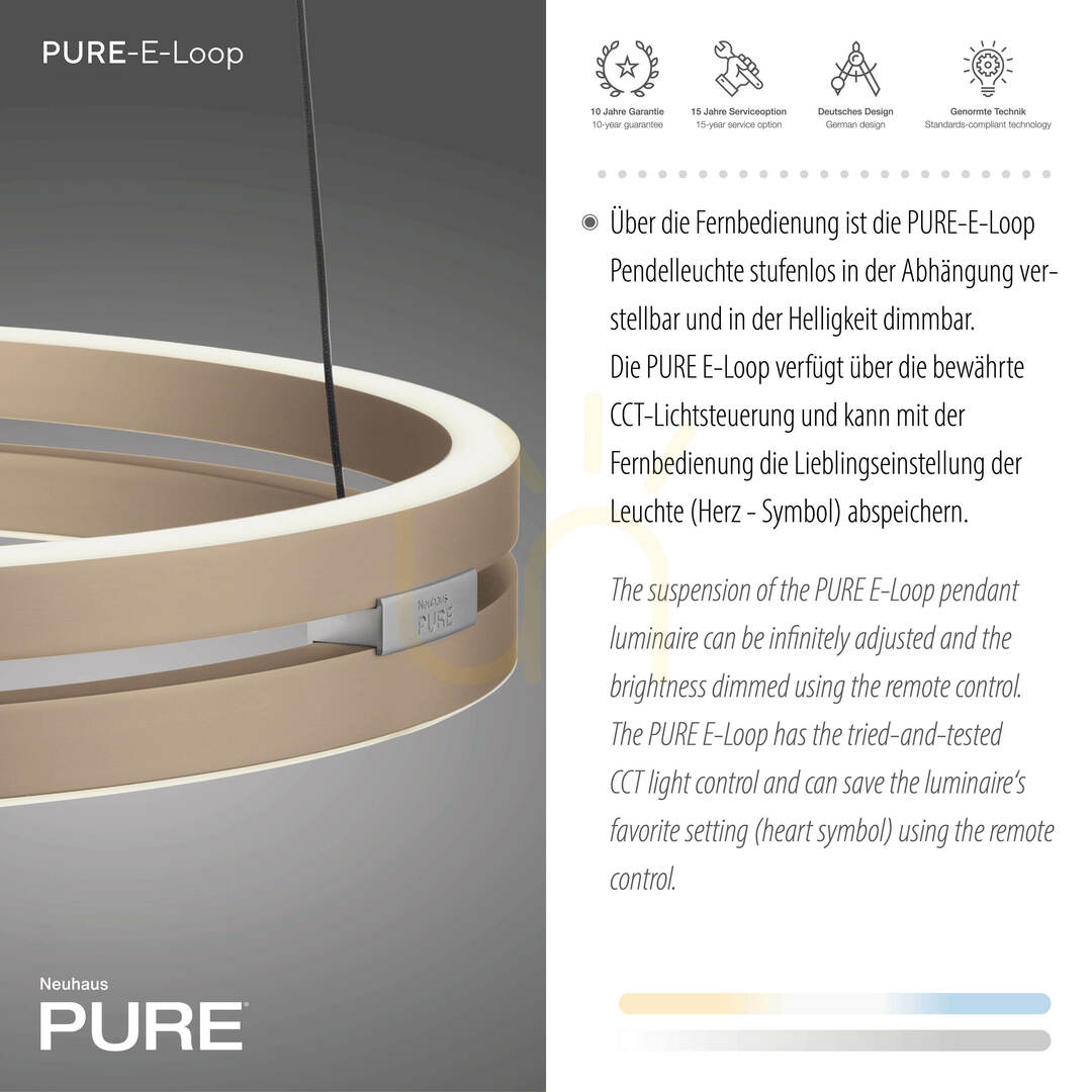 Show PURE E-LOOP 2550-60 Brass 2xLED Pendant Light PURE E-LOOP 2550-60 Brass 2xLED Pendant Light