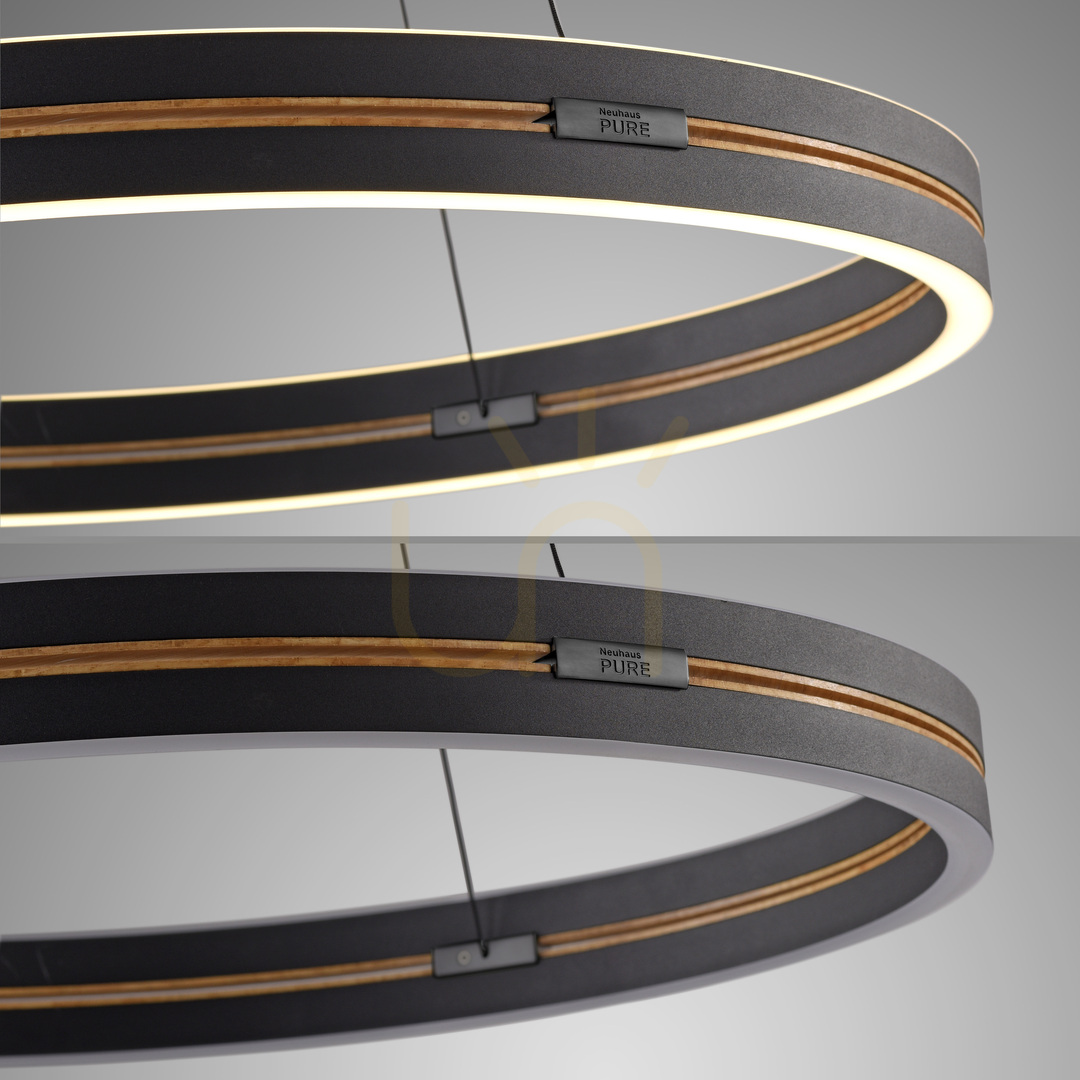 View PURE E-LOOP 2551-18 Black 2xLED Pendant Light PURE E-LOOP 2551-18 Black 2xLED Pendant Light