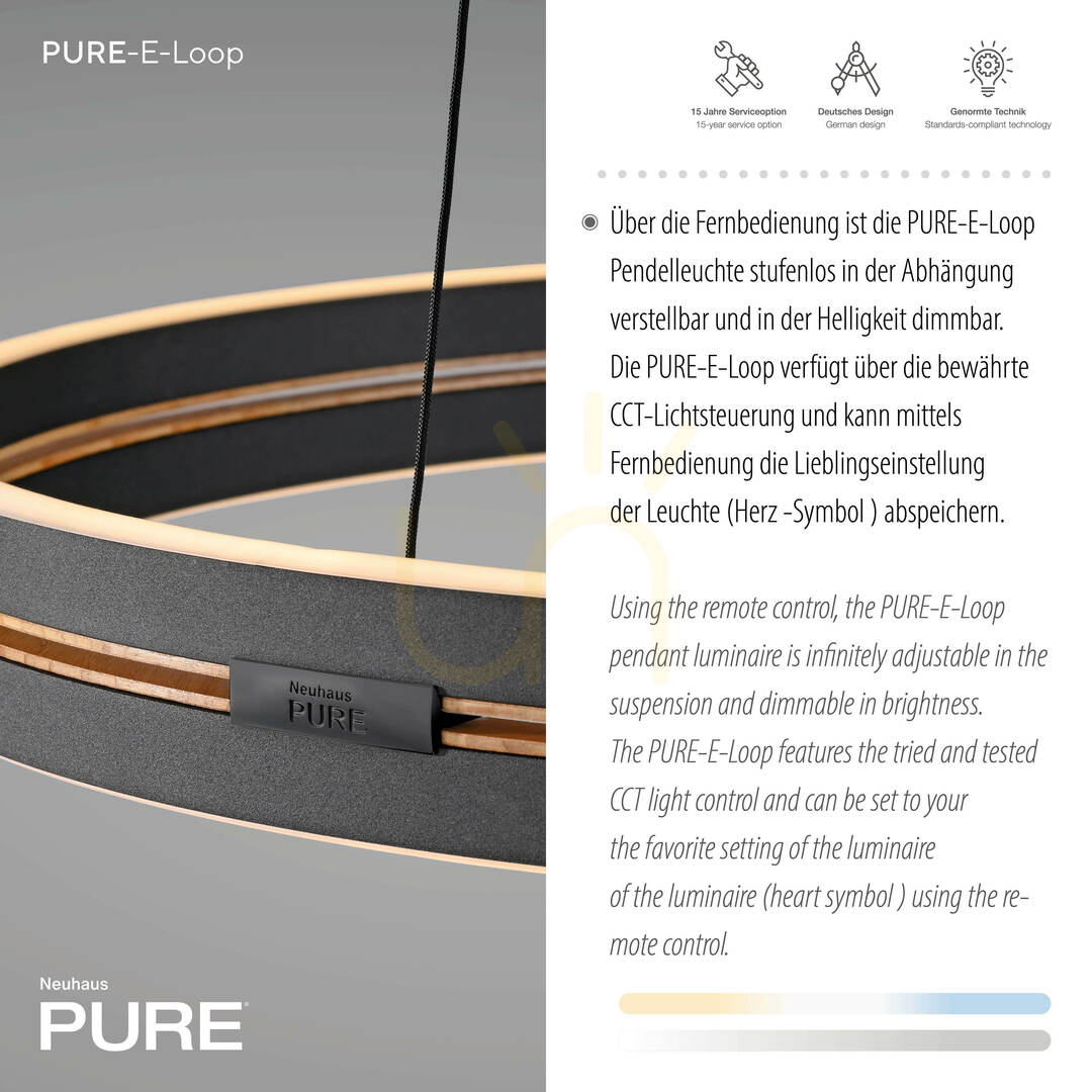 Display PURE E-LOOP 2551-18 Black 2xLED Pendant Light PURE E-LOOP 2551-18 Black 2xLED Pendant Light