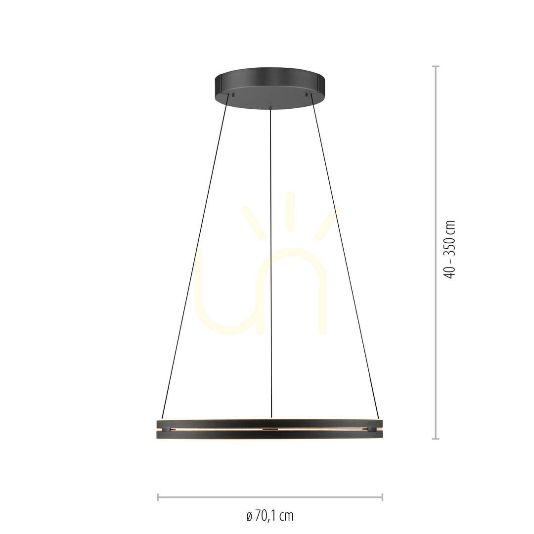 Display PURE E-LOOP 2551-18 Black 2xLED Pendant Light PURE E-LOOP 2551-18 Black 2xLED Pendant Light