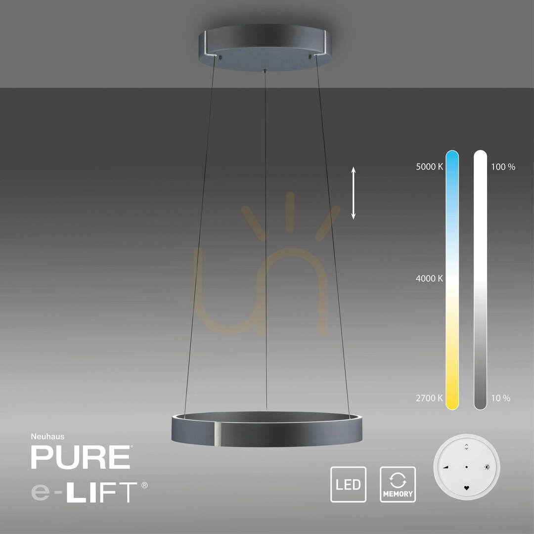 Display PURE E-CLIPSE 2560-15 Gray 2xLED Pendant Light PURE E-CLIPSE 2560-15 Gray 2xLED Pendant Light