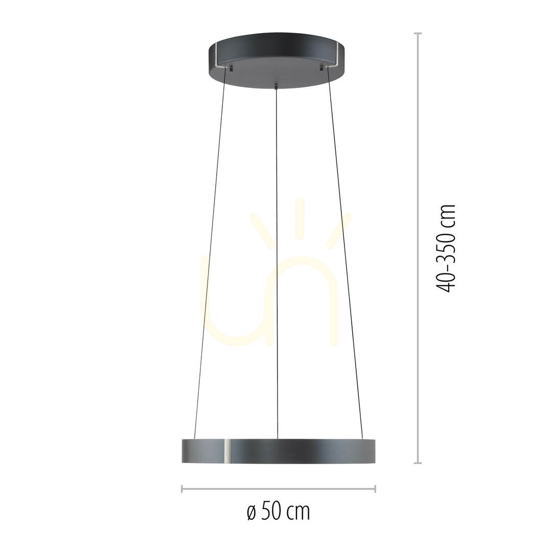 Preview PURE E-CLIPSE 2560-15 Gray 2xLED Pendant Light PURE E-CLIPSE 2560-15 Gray 2xLED Pendant Light