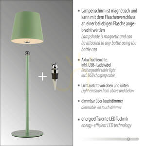 BOTERIA 19251-43 Green 1xLED Table Lamp small 15