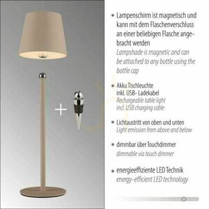 BOTERIA 19251-39 Table Lamp, Sand, 1xLED small 8