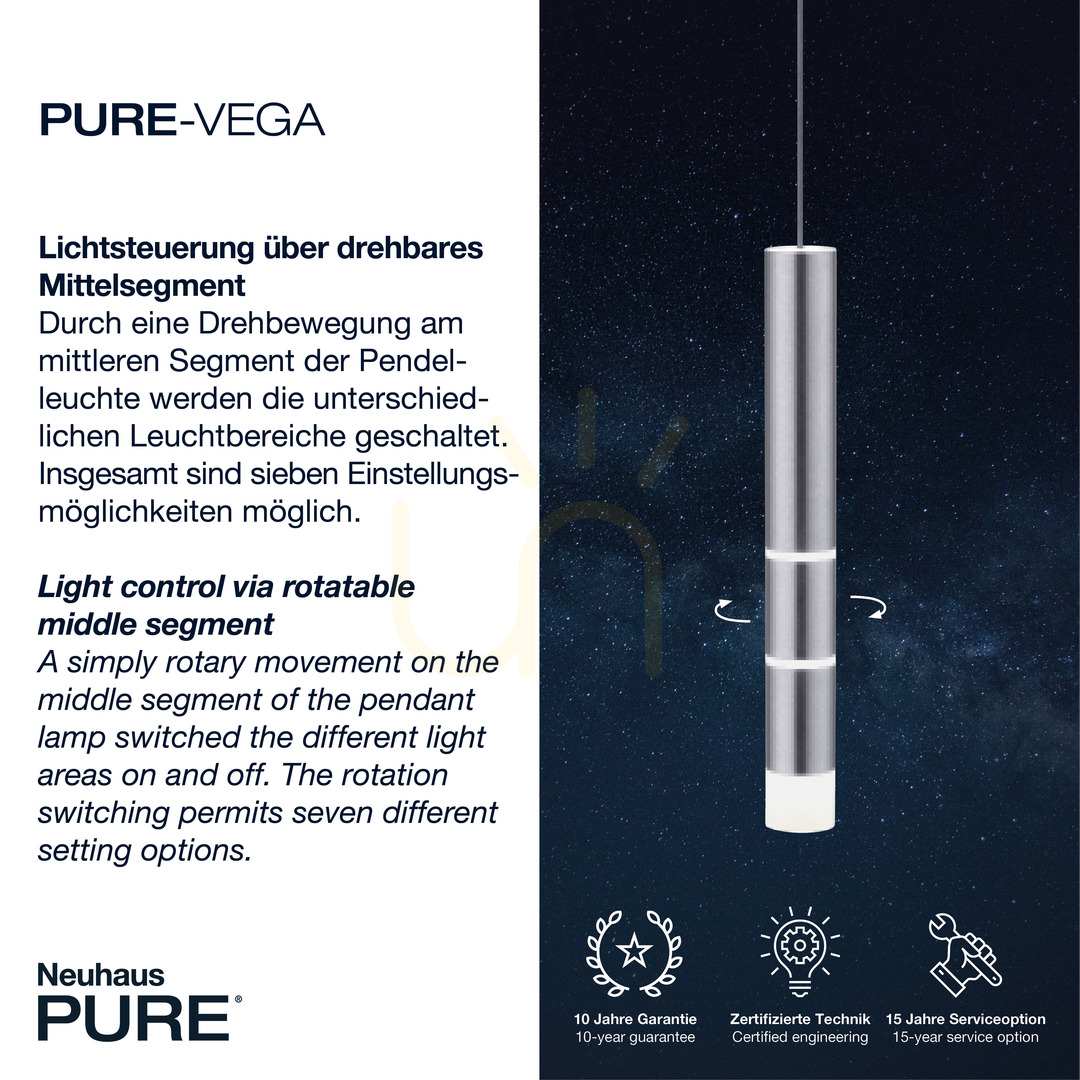 Display PURE-VEGA 2211-95 Silver 4xLED Pendant Light PURE-VEGA 2211-95 Silver 4xLED Pendant Light