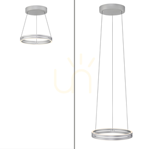 Paul Neuhaus PURE E-Loop 2550-95 silver 2xLED pendant light, electrically height adjustable small 12