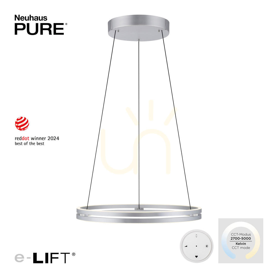 View PUREE-LOOP 2551-95 Silver 2xLED Pendant Light PUREE-LOOP 2551-95 Silver 2xLED Pendant Light