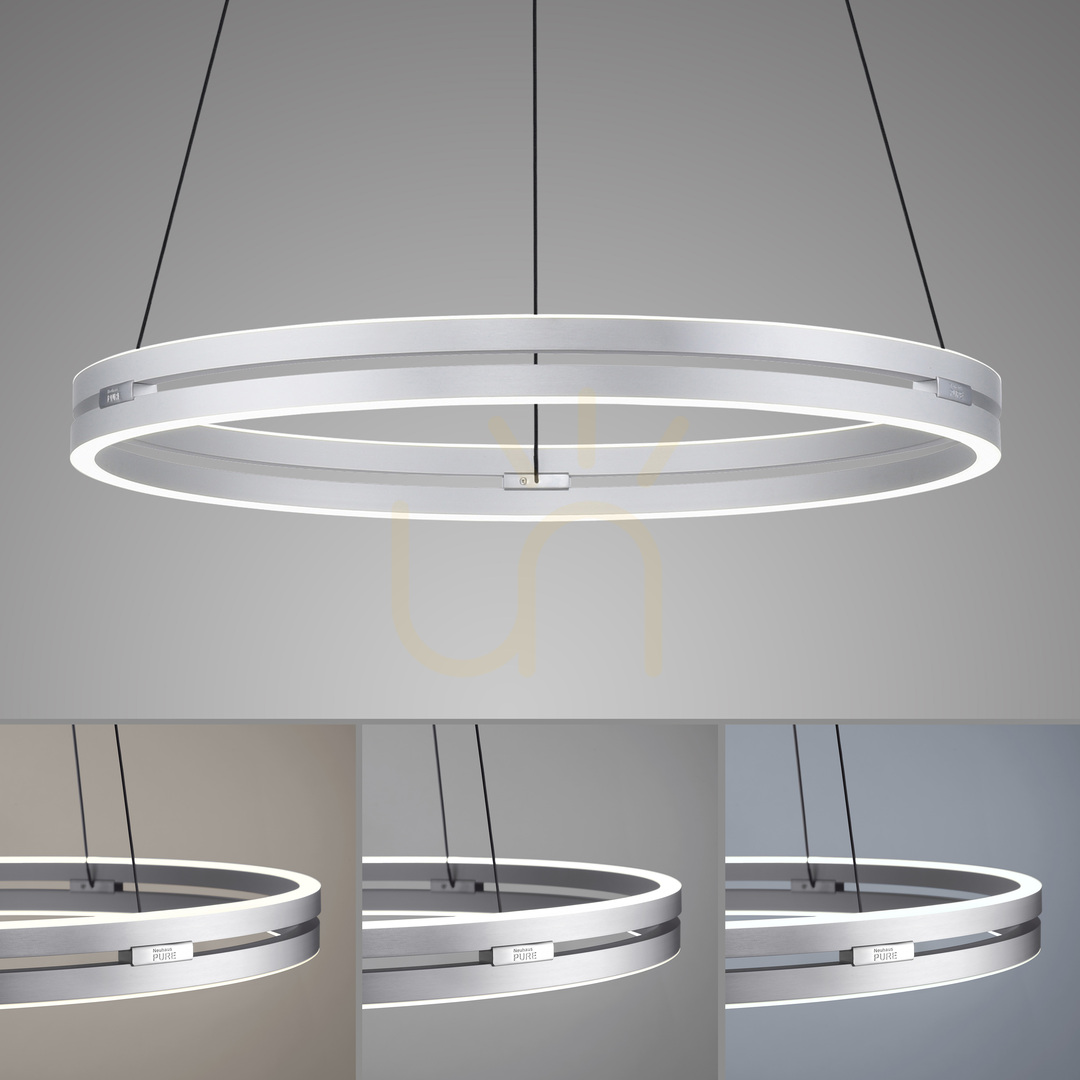 Check PUREE-LOOP 2551-95 Silver 2xLED Pendant Light PUREE-LOOP 2551-95 Silver 2xLED Pendant Light
