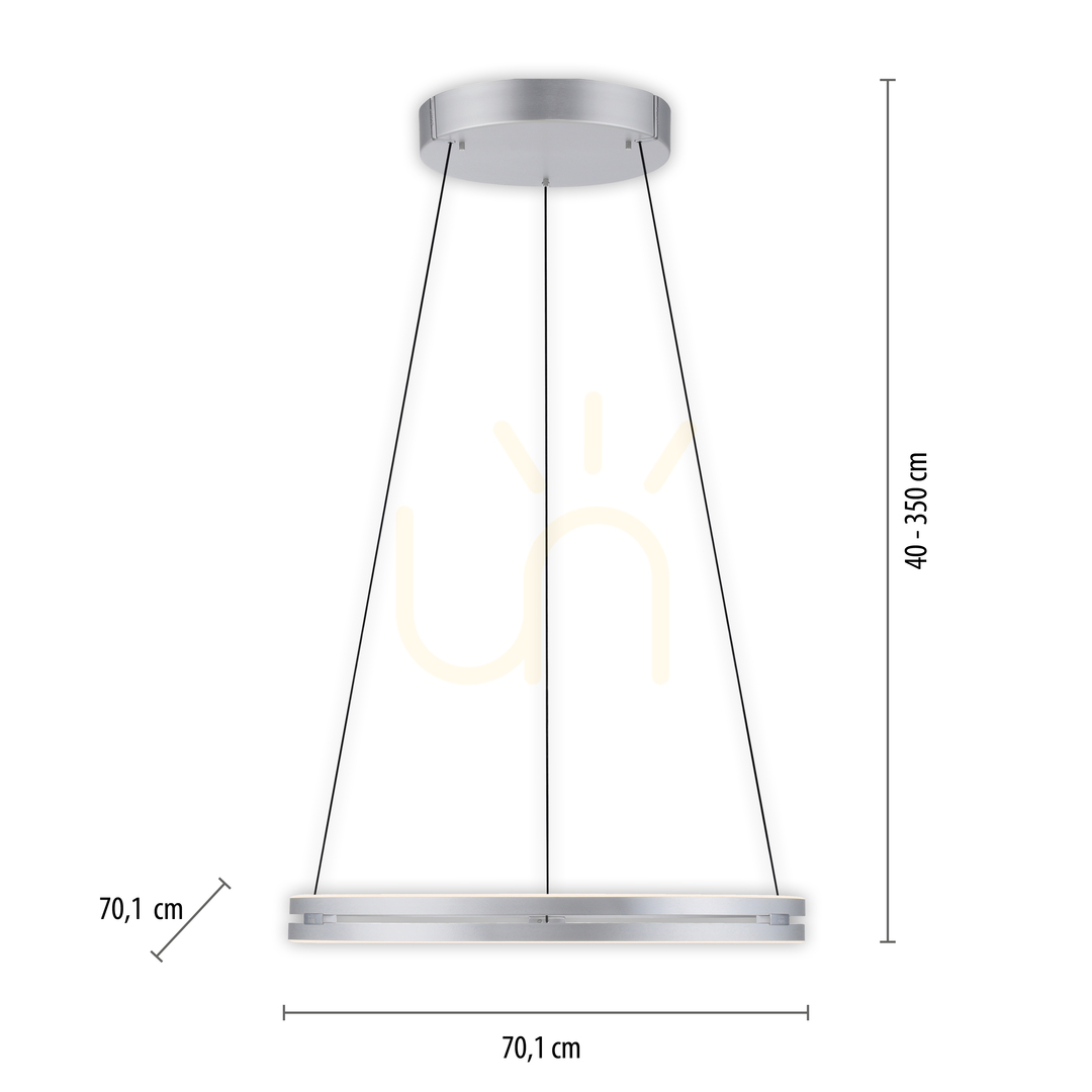 Display PUREE-LOOP 2551-95 Silver 2xLED Pendant Light PUREE-LOOP 2551-95 Silver 2xLED Pendant Light