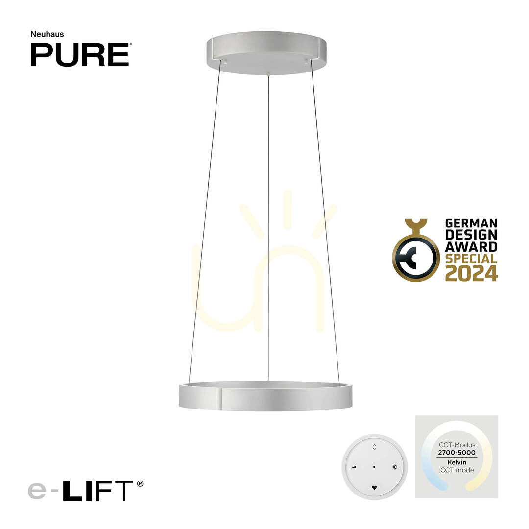 View PURE E-CLIPSE 2560-95 Silver 2xLED Pendant Light PURE E-CLIPSE 2560-95 Silver 2xLED Pendant Light