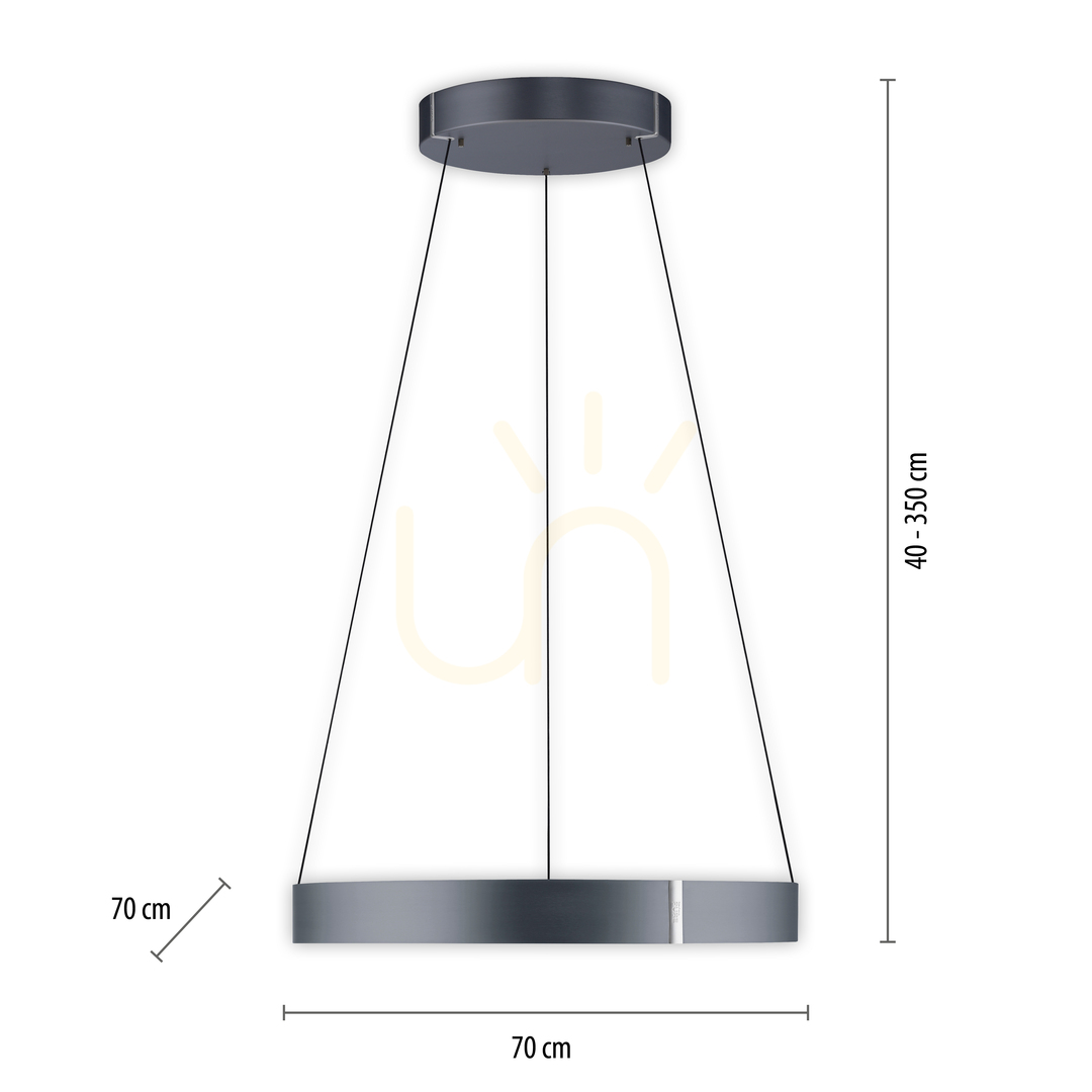 Display PURE E-CLIPSE 2561-15 Gray 2xLED Pendant Light PURE E-CLIPSE 2561-15 Gray 2xLED Pendant Light