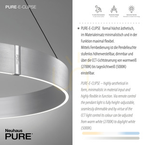 PURE E-CLIPSE 2561-95 Silver 2xLED Pendant Light small 3