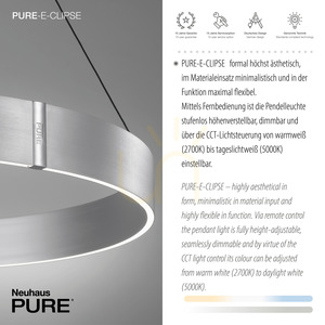 PURE E-CLIPSE 2561-95 Silver 2xLED Pendant Light small 4