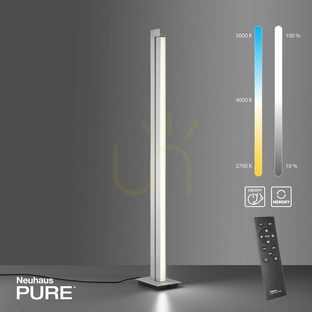 Check PURE-LINES 421-95 Floor Lamp, Silver, 1xLED PURE-LINES 421-95 Floor Lamp, Silver, 1xLED