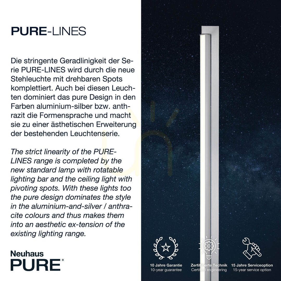 Display PURE-LINES 421-95 Floor Lamp, Silver, 1xLED PURE-LINES 421-95 Floor Lamp, Silver, 1xLED