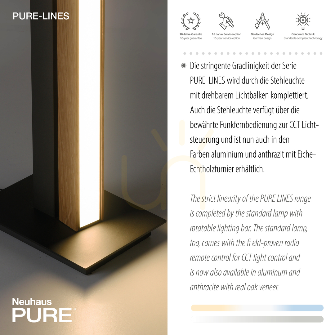 Show PURE-LINES 451-79 Floor Lamp, Wood, 1xLED PURE-LINES 451-79 Floor Lamp, Wood, 1xLED