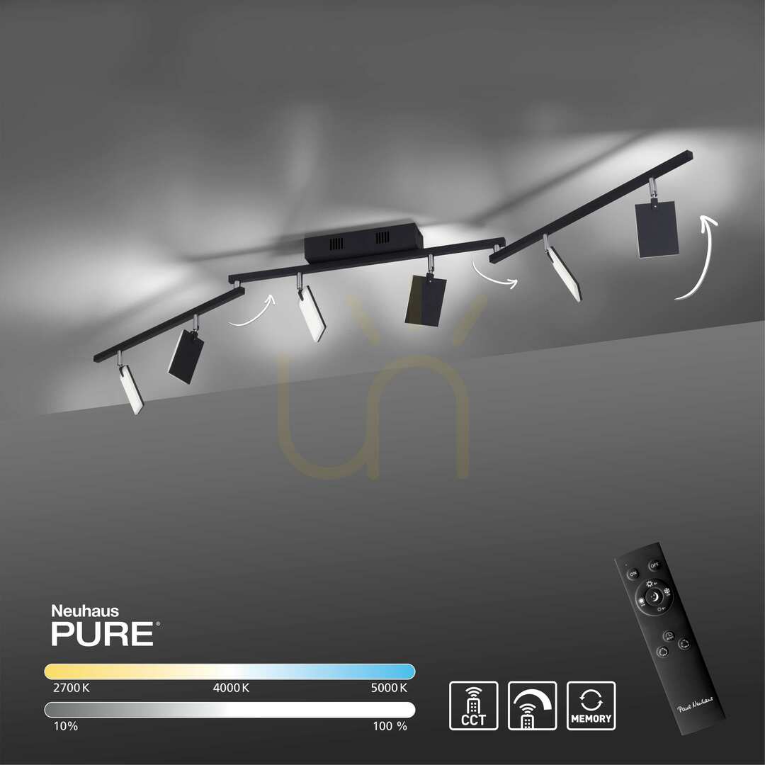 View PURE-MIRA 6358-18 Black 6xLED Ceiling Light PURE-MIRA 6358-18 Black 6xLED Ceiling Light