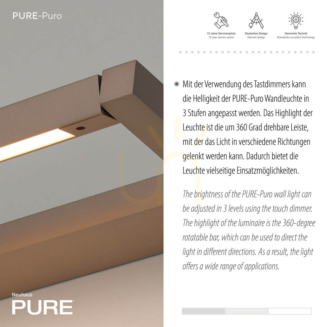 Display PURO 9113-97 Brown Wall Sconce, 1xLED PURO 9113-97 Brown Wall Sconce, 1xLED