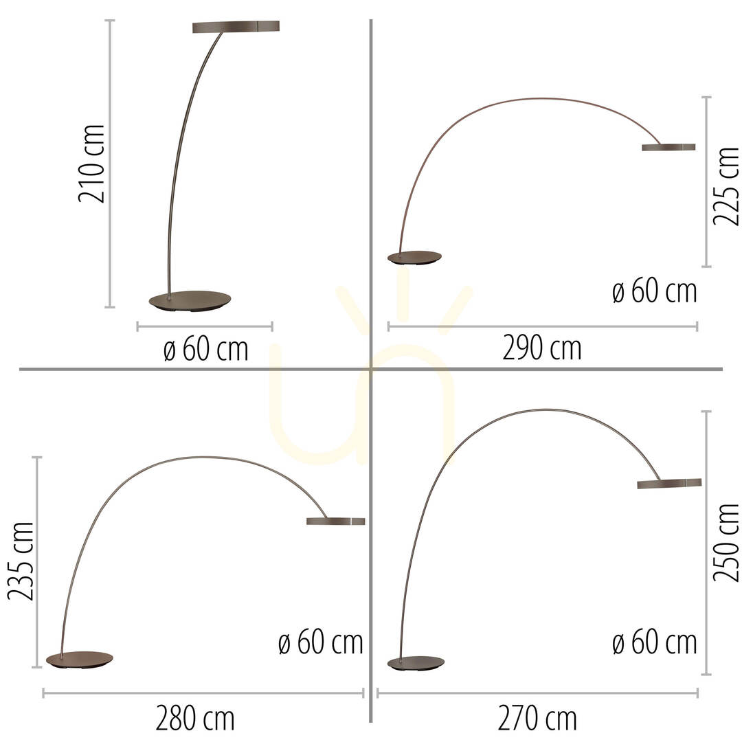 View PURE CLIPSE-BOW 562-34 Floor Lamp, Brown, 2xLED PURE CLIPSE-BOW 562-34 Floor Lamp, Brown, 2xLED