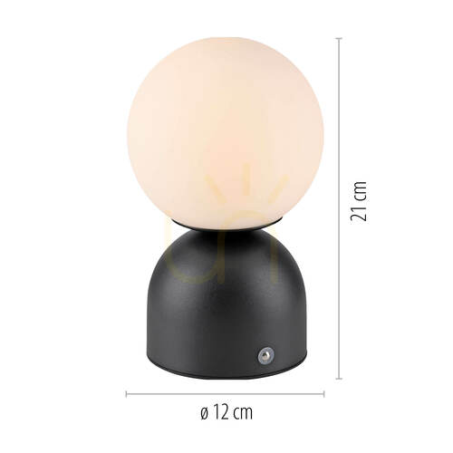 Check RUDI 19218-18 Table Lamp, Black, 1xLED