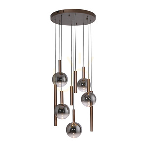 BOWL 2287-23 Brown 9xLED Pendant Light small 2