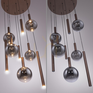 BOWL 2287-23 Brown 9xLED Pendant Light small 5