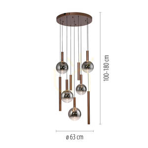 BOWL 2287-23 Brown 9xLED Pendant Light small 7