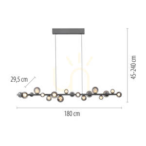 Pendant light Paul Neuhaus PURE E-Popup 2558-15, grey, electric height adjustment e-LIFT small 8