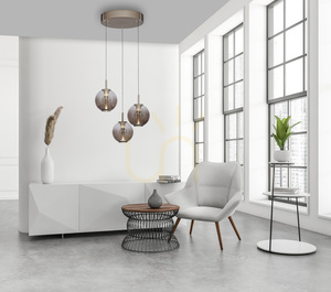 PURE E-Infinity 2222-97 Brown 3xLED Pendant Light small 3