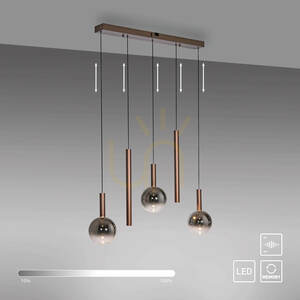 BOWL 2286-23 Brown 5xLED Pendant Light small 1