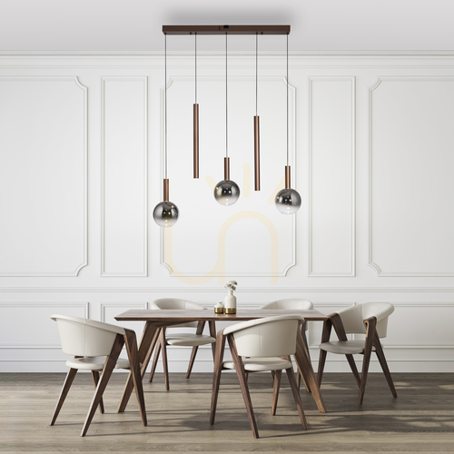 Check Paul Neuhaus BOWL 2286-23 brown LED pendant light, 5 lights