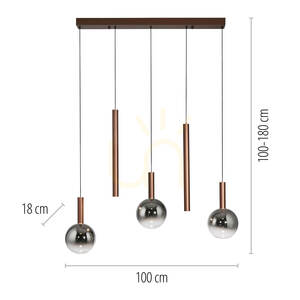 BOWL 2286-23 Brown 5xLED Pendant Light small 8