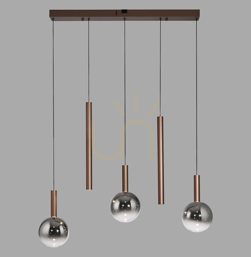 Check BOWL 2286-23 Brown 5xLED Pendant Light