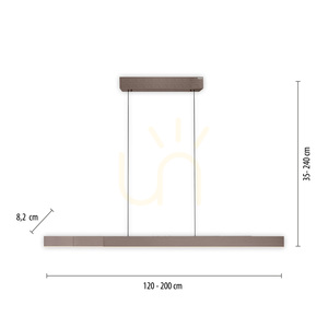 PURE MOTO-RISE 2545-34 Brown 3xLED Pendant Light small 2