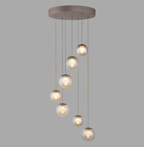 PURE POPUP 2587-97 Brown 7xLED Pendant Light small 3