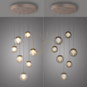 PURE POPUP 2587-97 Brown 7xLED Pendant Light small 8