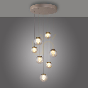 PURE POPUP 2587-97 Brown 7xLED Pendant Light small 9