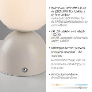 RUDI 19218-39 Table Lamp, Beige, 1xLED 4 RUDI 19218-39 Table Lamp, Beige, 1xLED small 4