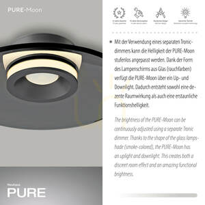 PURE MOON 6094-15 Ceiling Light, Gray, 2xLED small 5