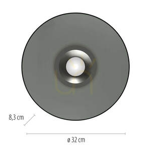 PURE MOON 6094-15 Ceiling Light, Gray, 2xLED small 8