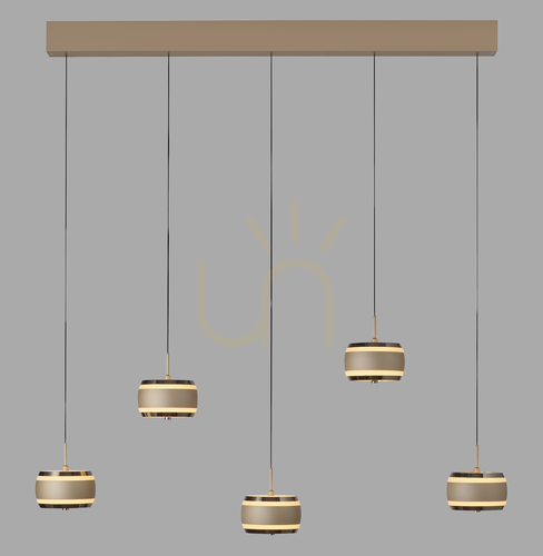 Check PURE FALLING RINGS 2504-97 Brown 5xLED Pendant Light