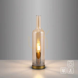 BOTTLE14006-27 Table Lamp, Amber, 1xE14 1 BOTTLE14006-27 Table Lamp, Amber, 1xE14 small 1