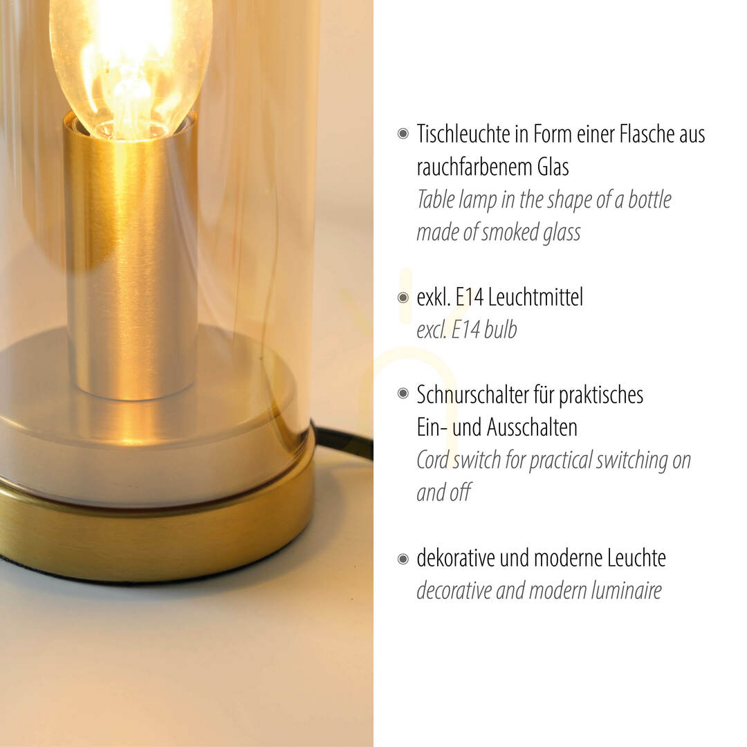 Show BOTTLE14006-27 Table Lamp, Amber, 1xE14 BOTTLE14006-27 Table Lamp, Amber, 1xE14