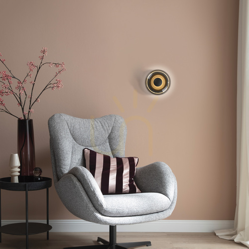 Check Schöner Wohnen POSH 15696-15 LED wall and ceiling light, grey, smoked glass, Ø22 cm